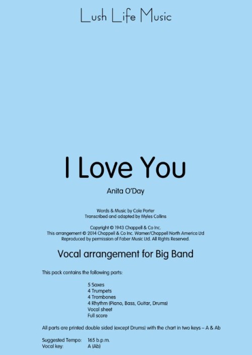 I LOVE YOU (O'Day) (Vocal)